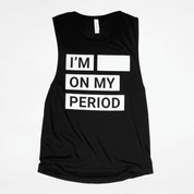 Sleeveless tank top with bold text